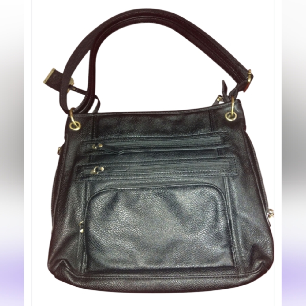 Chic Black Leather Crossbody Bag